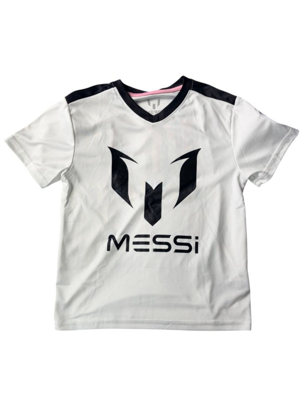 Messi Collection Youth Soccer Jersey White Pink #10 Performance Shirt Size 8 - Picture 2 of 9